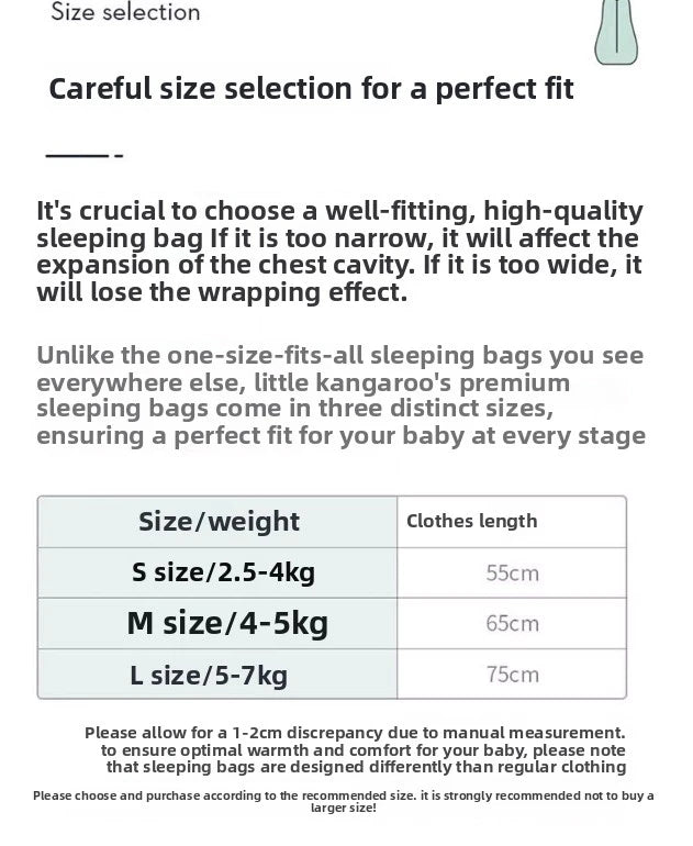 Anti-Startle Cotton Baby Sleeping Bag