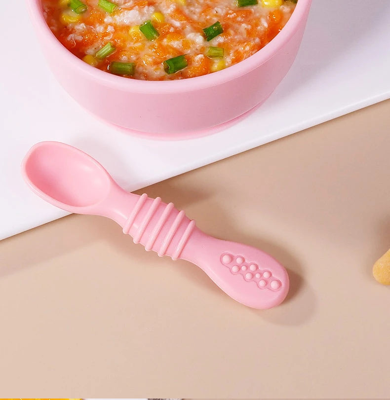 Little Foodie Starter Pack: 2-in-1 Silicone Utensil & Teether Set