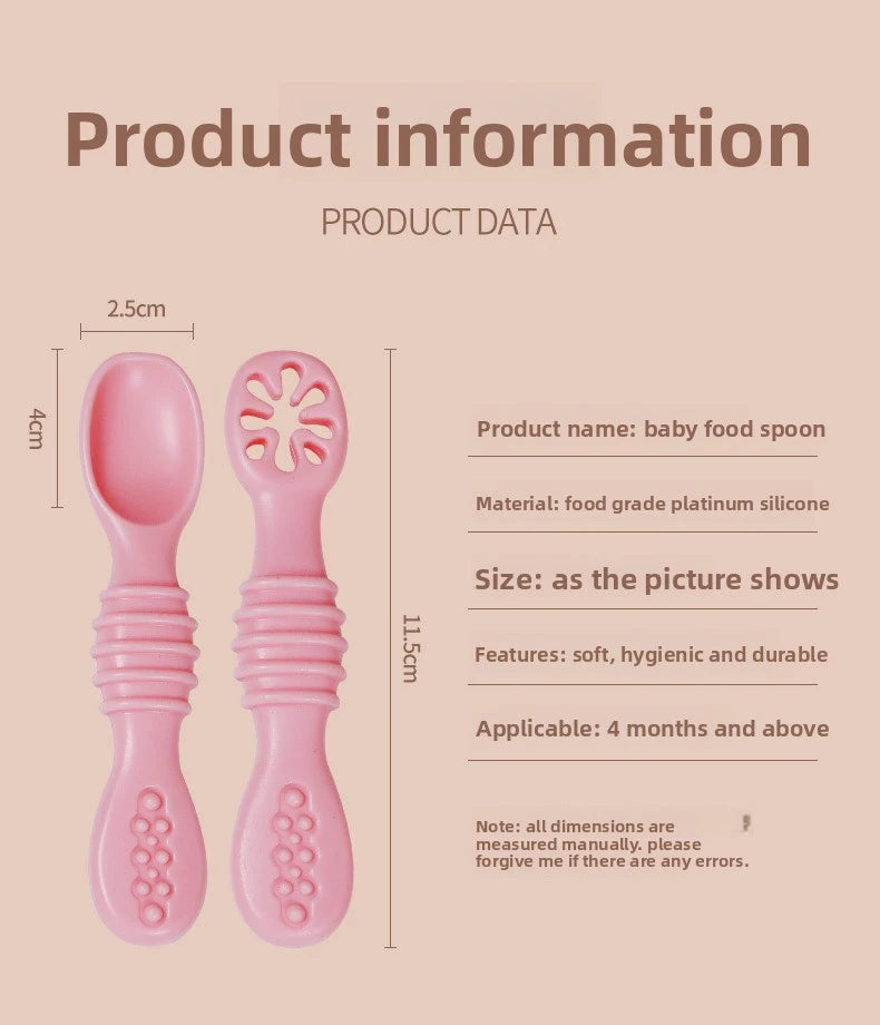 Little Foodie Starter Pack: 2-in-1 Silicone Utensil & Teether Set