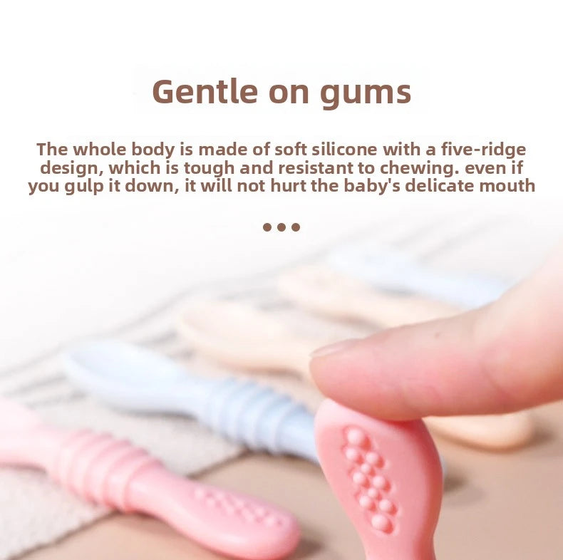 Little Foodie Starter Pack: 2-in-1 Silicone Utensil & Teether Set
