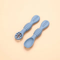 Little Foodie Starter Pack: 2-in-1 Silicone Utensil & Teether Set