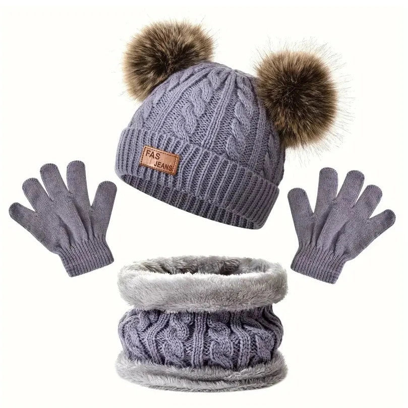 Knitted Wool Scarf & Hat Set