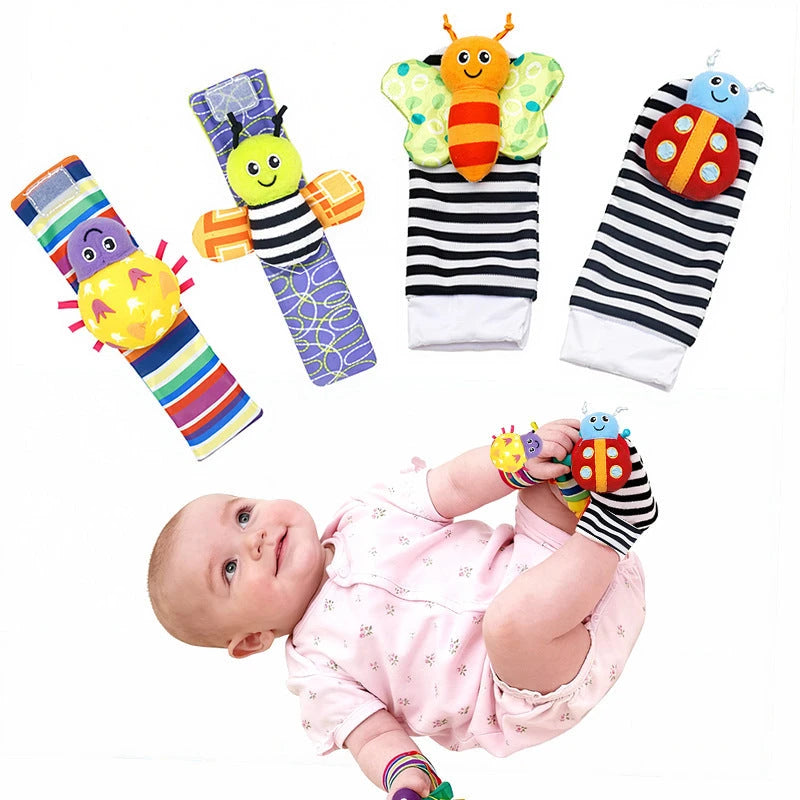 Baby Wrist Strap Socks Rattle Toy Set