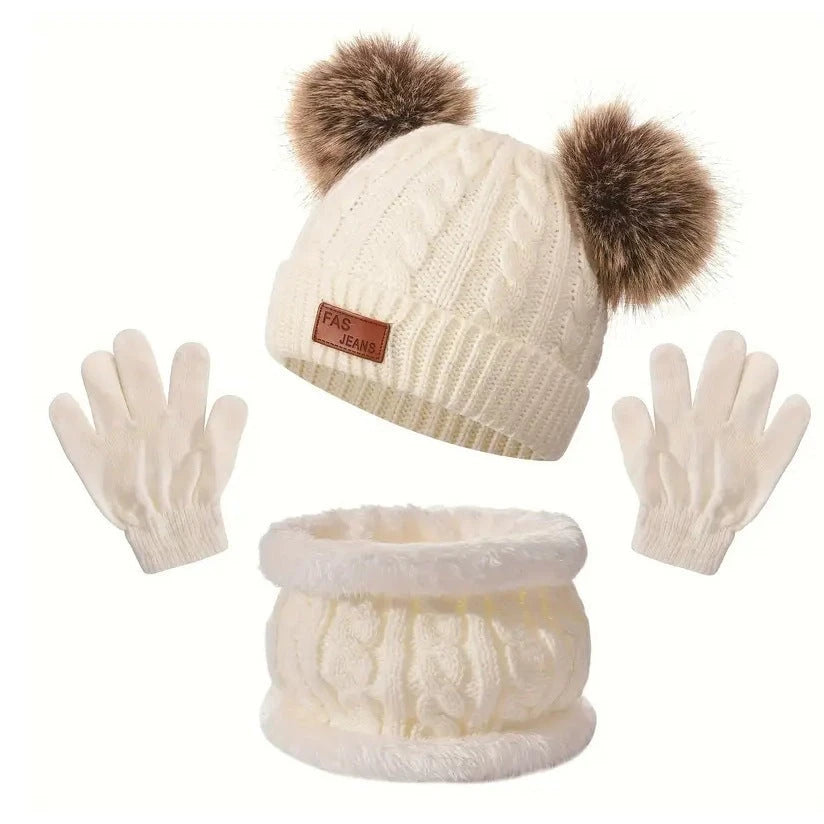 Knitted Wool Scarf & Hat Set