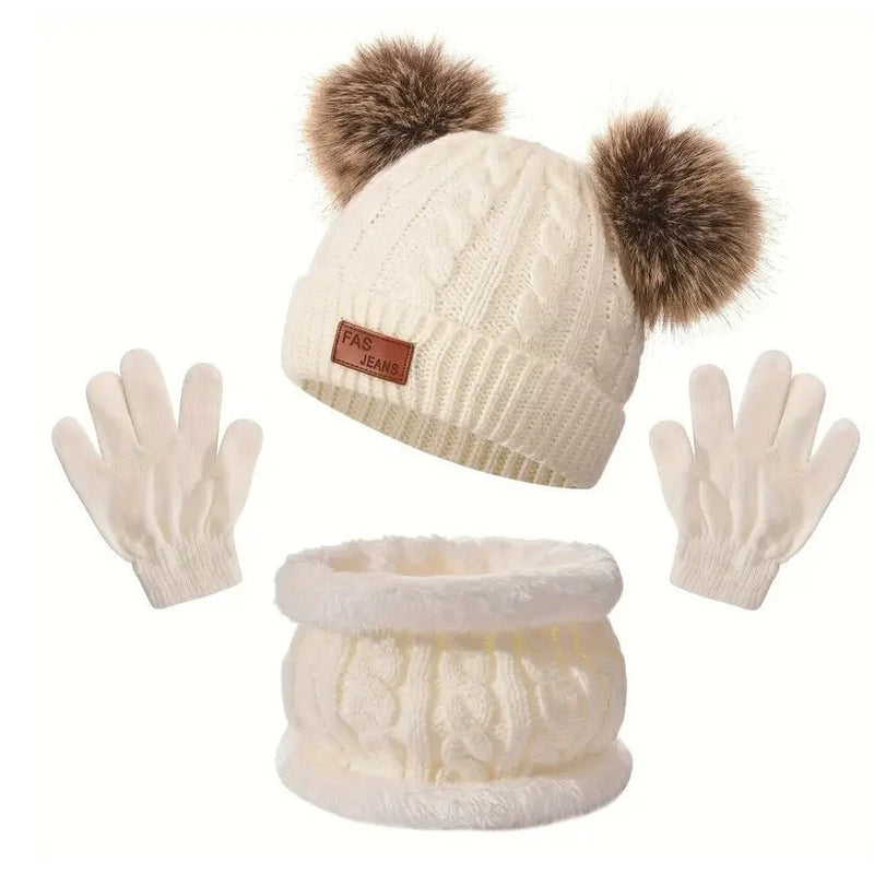 Knitted Wool Scarf & Hat Set